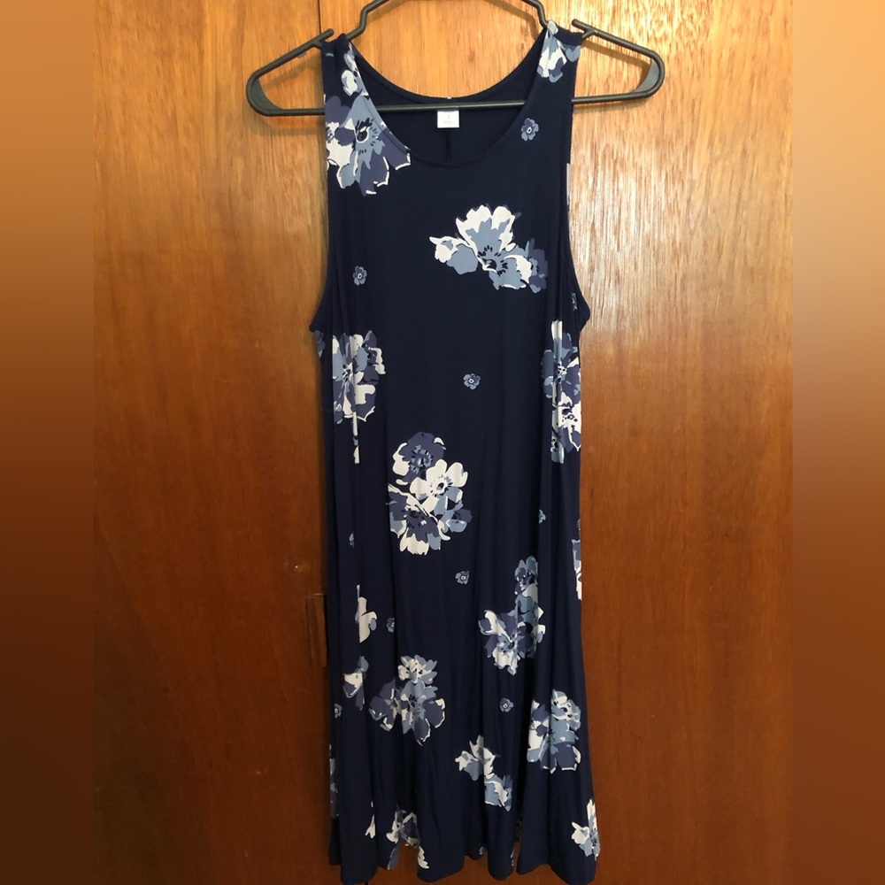 Old Navy navy floral sleeveless dress